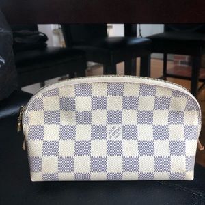 LOUIS VUITTON Damier Azur Pochette Cosmetic PM Pouch